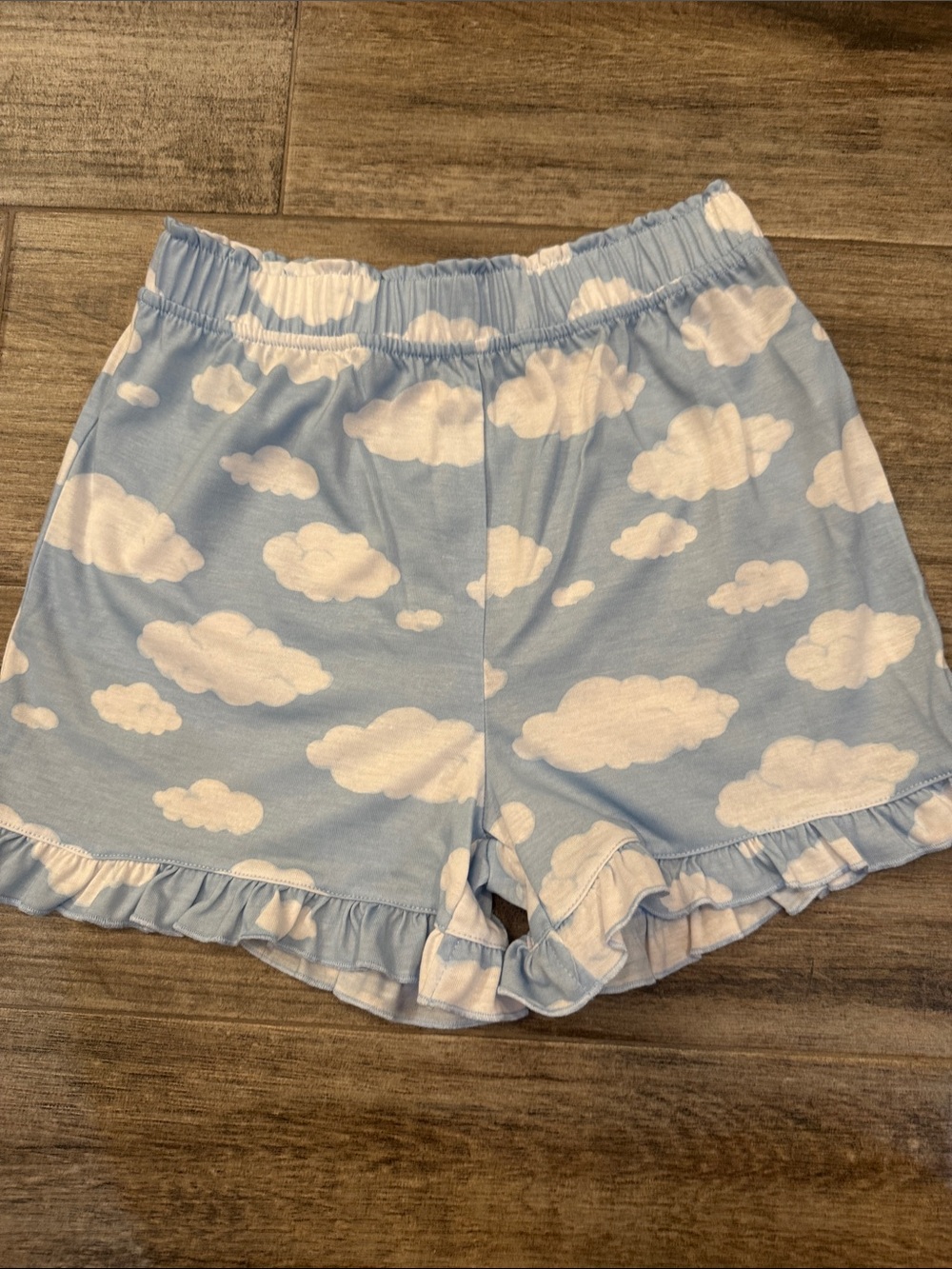 Crewcuts Light Blue and White Cloud Pajama Shorts